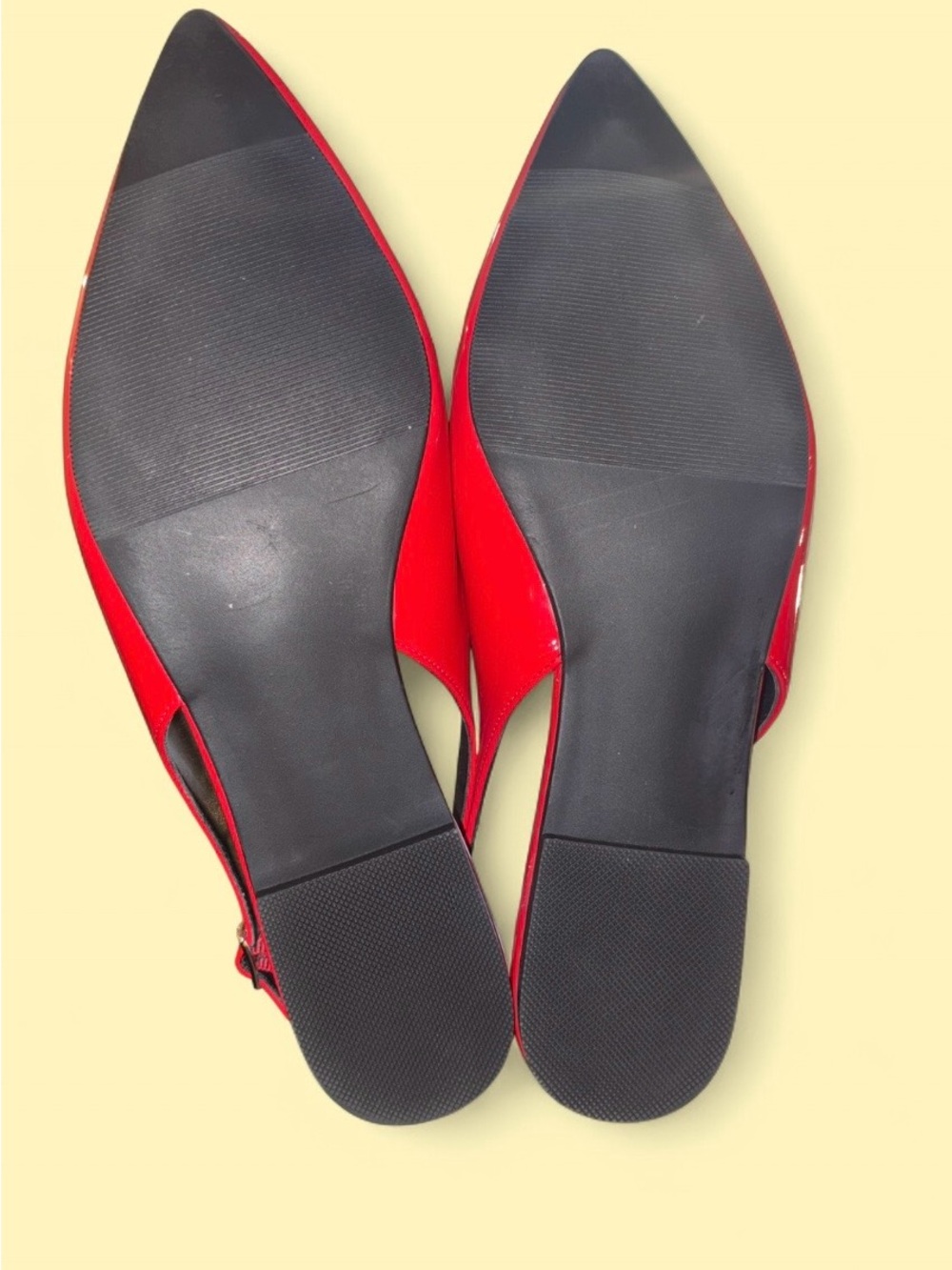 Madden Girl Cherry Red Patent Pointed Toe Slingback Flats • Size 8 ✨❤️ - Picture 6 of 6
